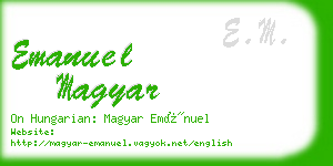 emanuel magyar business card
